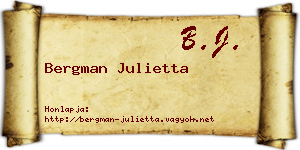 Bergman Julietta névjegykártya